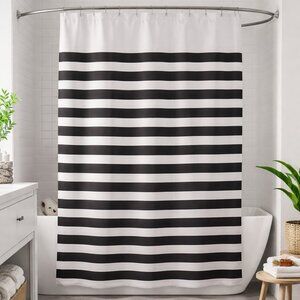 Shower Curtain or Liner PEVA Comfort Bay 70 X 72" Designer Print Odorless Black